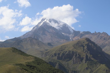 Huge mountain Kazbegi in Georgia