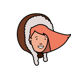 head of woman with winter hat avatar character