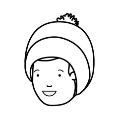 head of man with winter hat avatar character