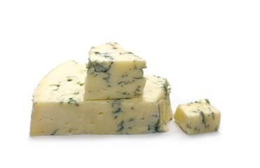 Blue cheese isolated on white background