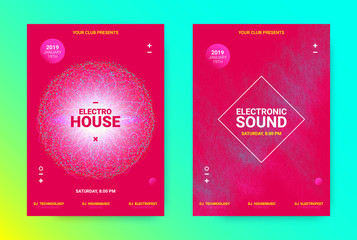 Wave Music Poster Concept. Electronic Sound Flyer.