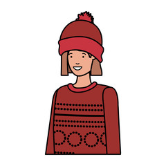 Obraz premium young woman with winter clothes avatar character