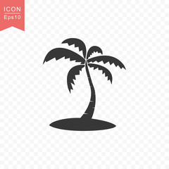 Palm tree icon simple flat style vector illustration.