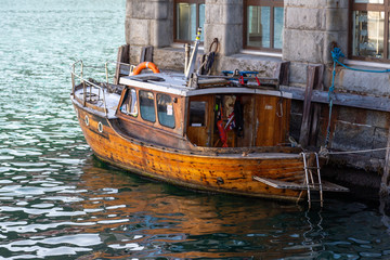 Fototapeta na wymiar Old Boat In Bergen, Norway