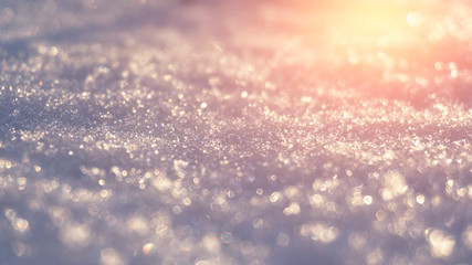 Winter snow background, blue color, snowflakes, Winter snow background, blue color, snowflakes, sunlight, macro.
