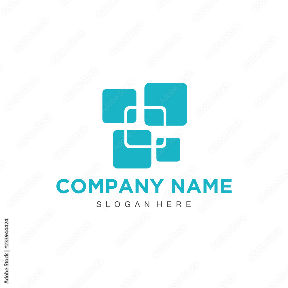 Poster simple and minimalist technology logo design vector