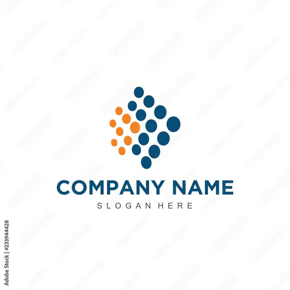 Poster simple and minimalist technology logo design vector