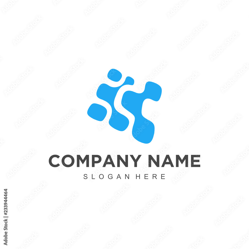 Poster simple and minimalist technology logo design vector