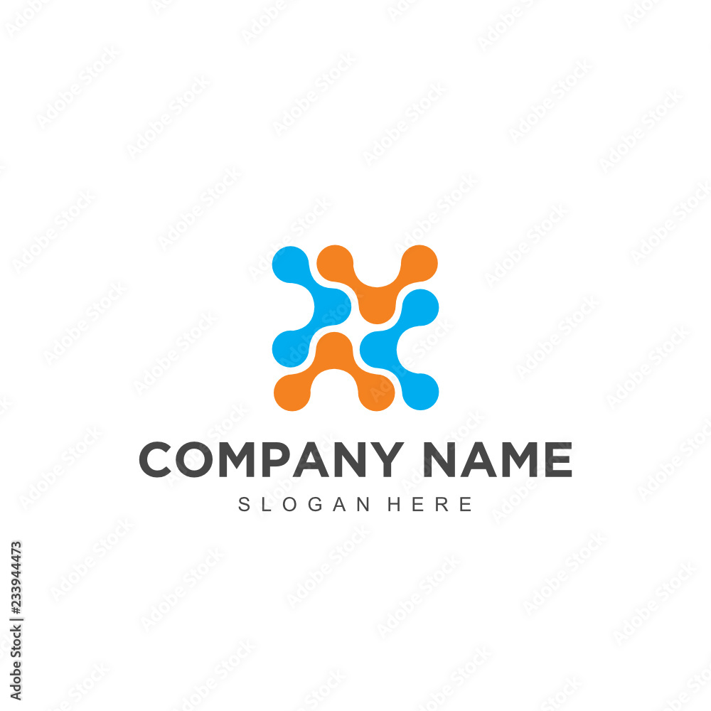 Poster simple and minimalist technology logo design vector