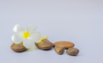 Relaxed concept, white stones stacked with balance and refreshin