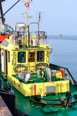 Sea tug close-up.
