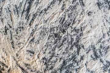 top view of flour on the table background f
