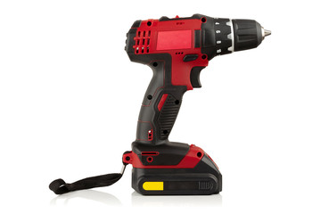 cordless drill screwdriver on white background