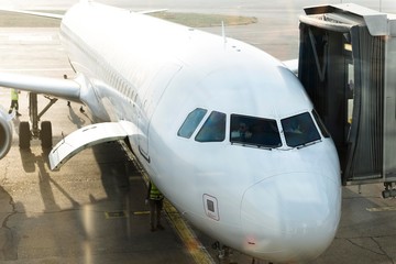 airplane on airport. 