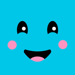 Laughing funny emotion emoji face. Simple emoticons pictograms. Vector illustration EPS 10.