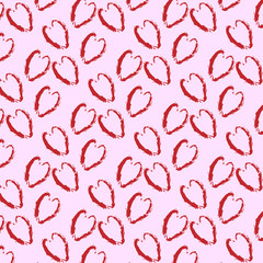 background of red hearts on pink background