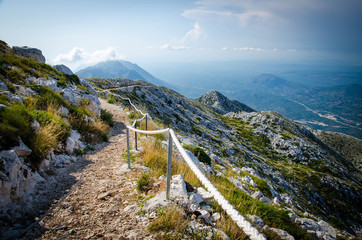 Mountain path on top of peak Sveti Jure, Biokovo, Dalmatia, Croatia