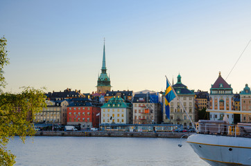 Old quarter Gamla Stan with traditional buildings, Stockholm, Sweden