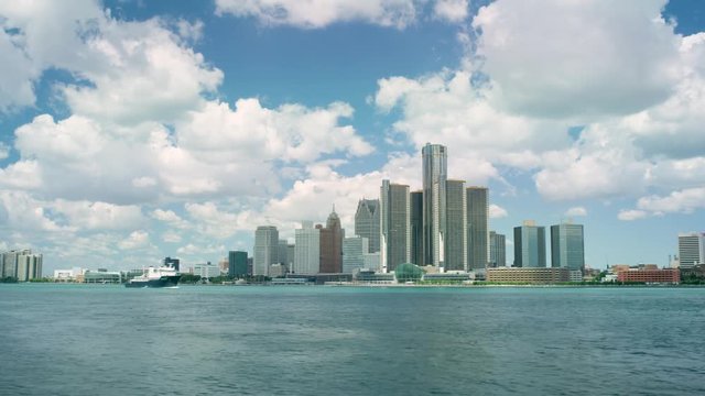 Excellent City Of Detroit Timelapse From Across The River Wide