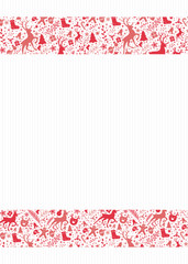 Christmas card with decorative ornaments and copyspace. Vector.