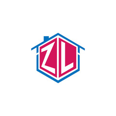 hexagon letters zl architecture logo, icon, symbol