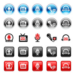 Fake News Report Microphone On Air Web Icons