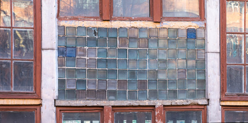fragment of the wall of the old factory building