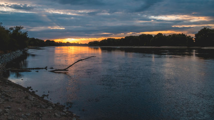 Beautiful sunset near Stephansposching - Danube - Bavaria - Germany