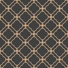 Vector damask seamless retro pattern background curve cross frame chain