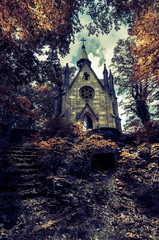 Chapel ruins at an abandoned cemetery