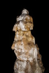 Marble Cave, Chatyr-Dag mountain, Crimea. Ancient stalactites, stalagmites, stalagnates. 