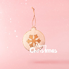 Christmas concept.  Creative Christmas conception made by falling in air christmas retro decoration