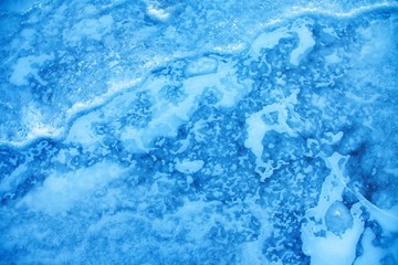 Blue Ice Texture Background with Crystal Surface