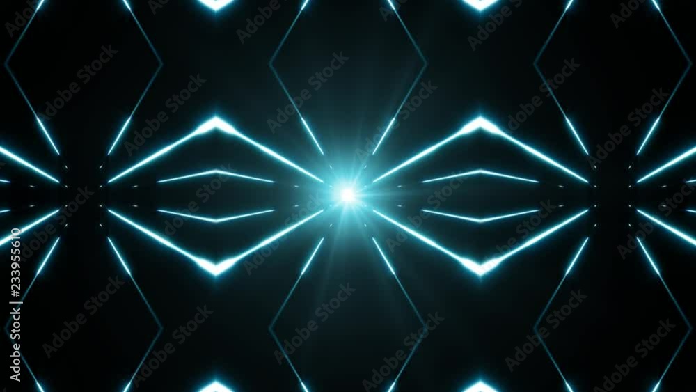 Poster abstract kaleidoscope background seamless looping/ 4k animation of abstract fractal kaleidoscope lig