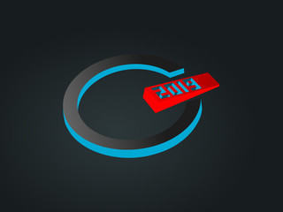 Vector isometric push switch on off button design with 2019 number, concept for technology and start to new years.