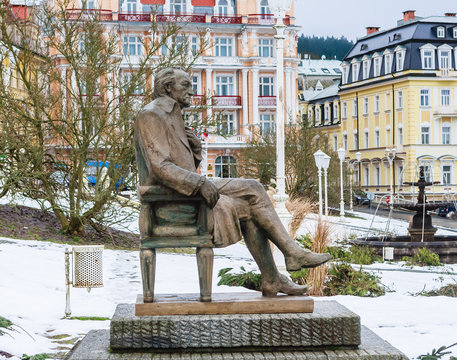 Johann Wolfgang Goethe statue, spa Marianske lazne, Czech republic