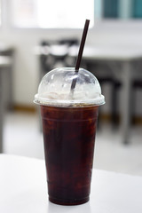 Cup of iced black coffee (Americano)
