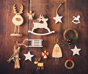 Christmas background. Set with a lot of different  baubles