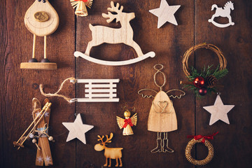 Christmas background. Set with a lot of different  baubles