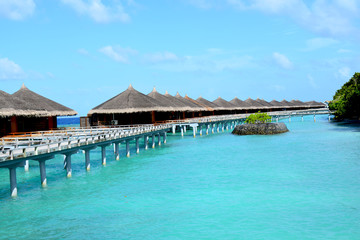 Obraz na płótnie Canvas Water Villas en Maldivas