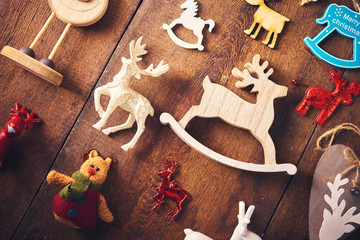 Christmas background. Set with a lot of different  baubles