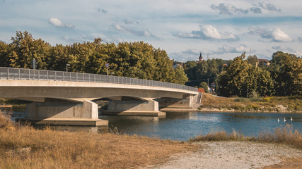 Beautiful view at Dingolfing lake - Bavaria - Germany