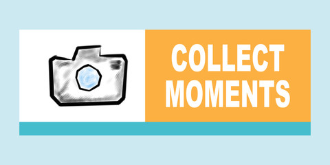 Collect moments concept. Illustration with different colored squares
