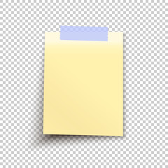 sheet of paper on transparent background