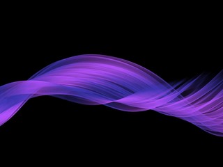 Abstract purple  flowing neon lights at black background