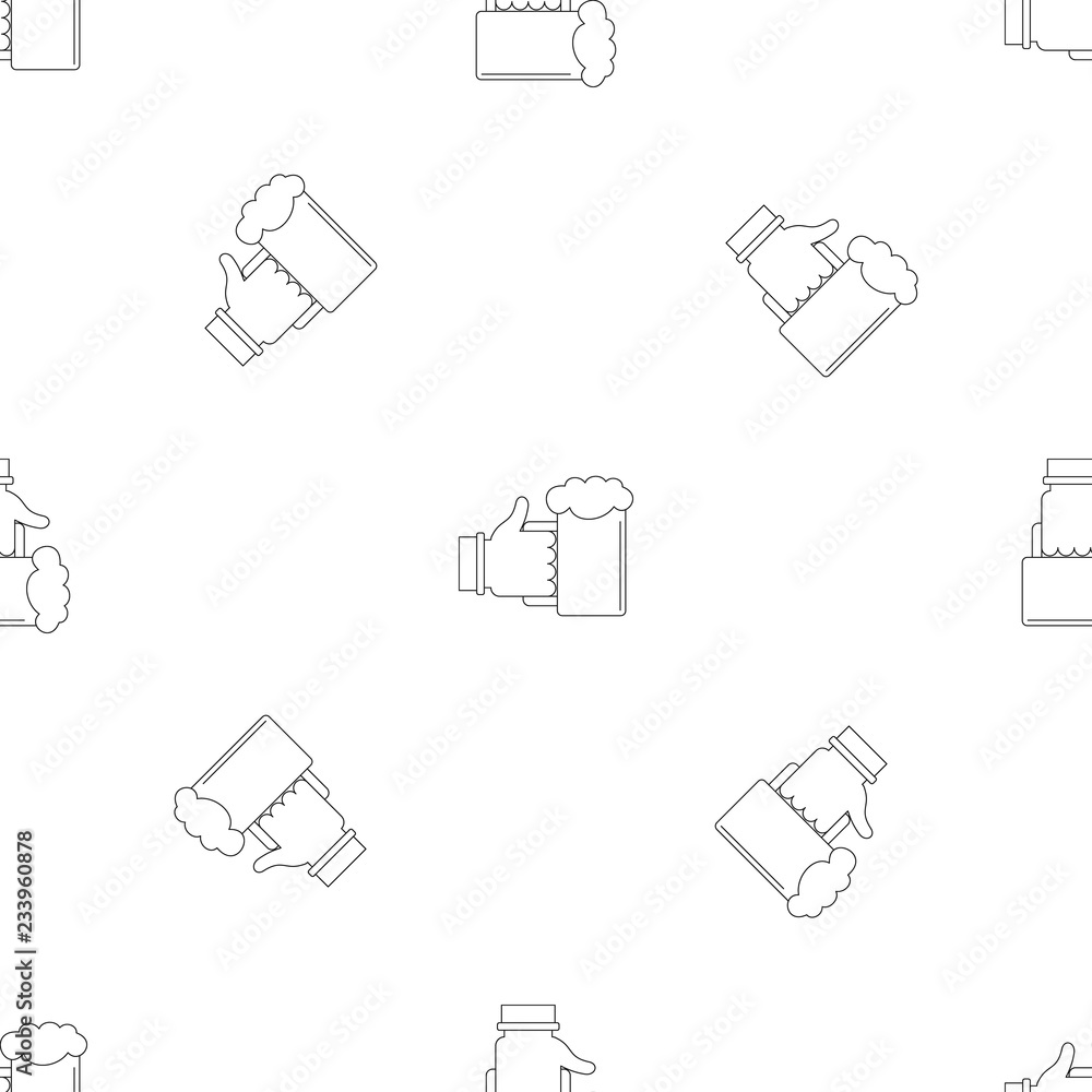 Aufkleber beer in hand pattern seamless vector repeat geometric for any web design