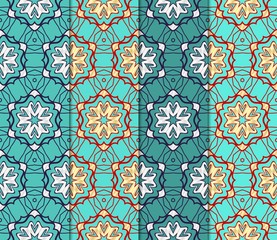 Set of Seamless Floral pattern. Art-deco Geometric background. Modern graphic design. Vector illustration