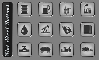 Oil and petrol industry objects icons