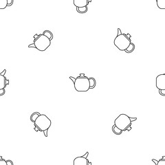 Steel teapot pattern seamless vector repeat geometric for any web design