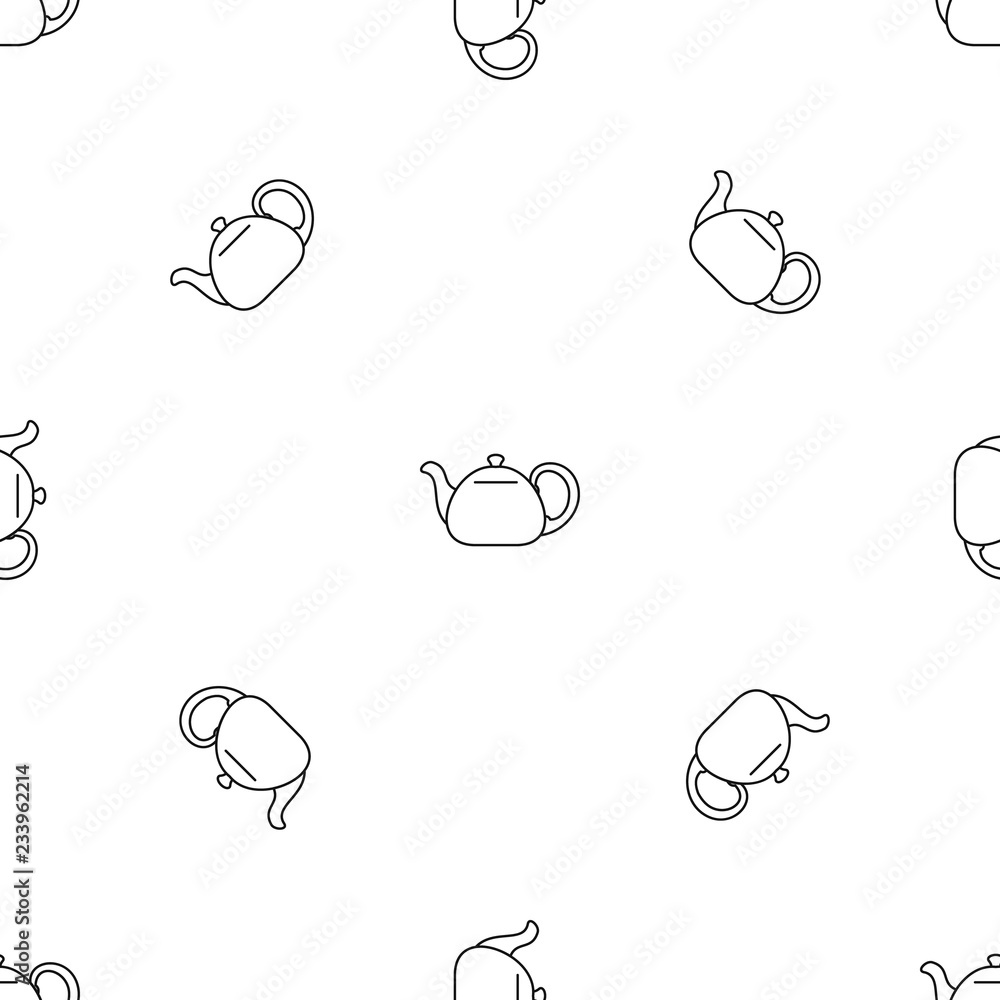 Poster ceramic teapot pattern seamless vector repeat geometric for any web design